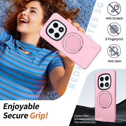 For Redmi Note15 Pro 4G Global 163.2mm Kalebol Magnetic MagSafe Rotation Holder PC Phone Case(Pink)