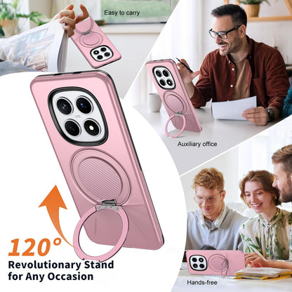 For Redmi Note15 Pro 4G Global 163.2mm Kalebol Magnetic MagSafe Rotation Holder PC Phone Case(Pink)