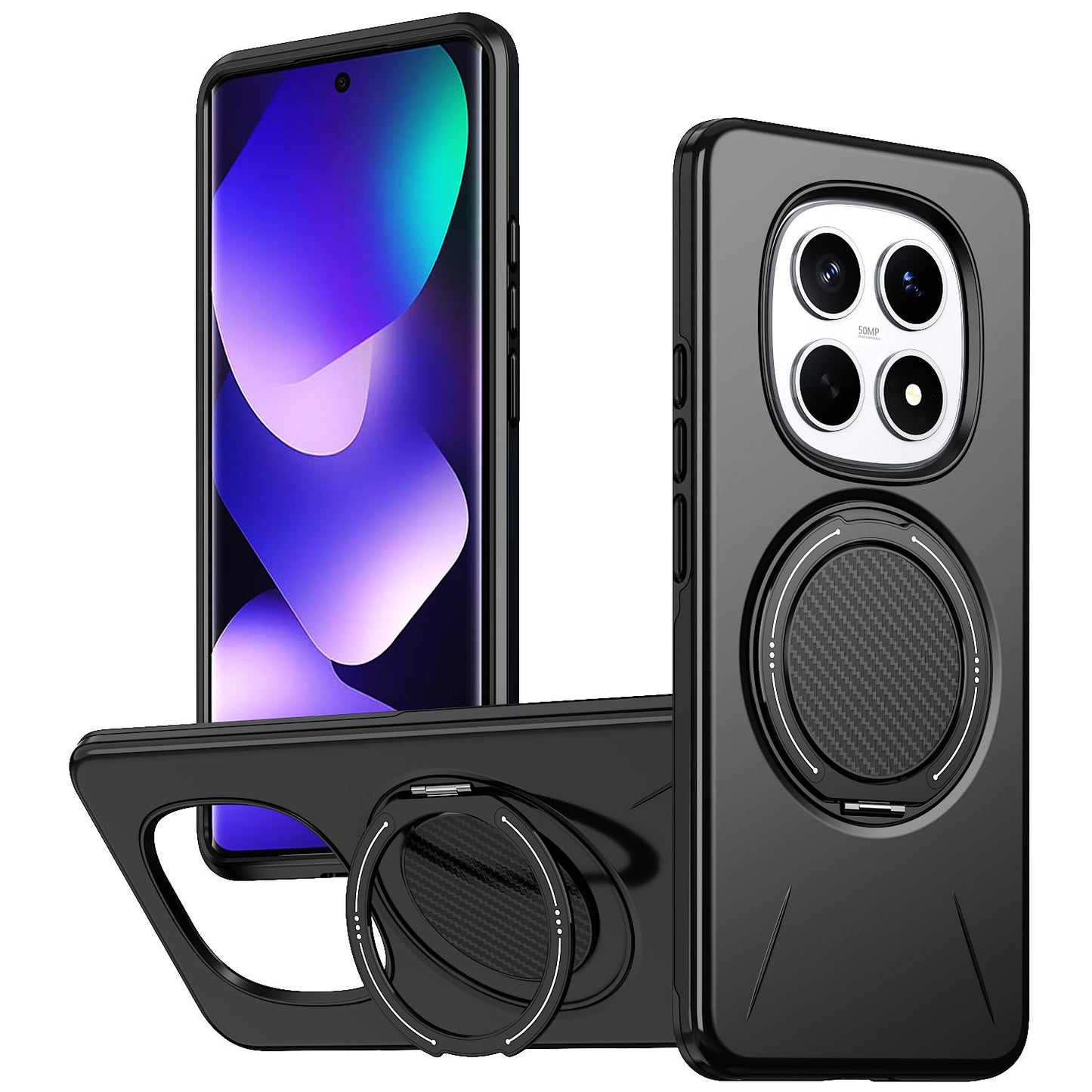 For Redmi Note15 4G / 5G Global 164mm Kalebol Magnetic MagSafe Rotation Holder PC Phone Case(Black)