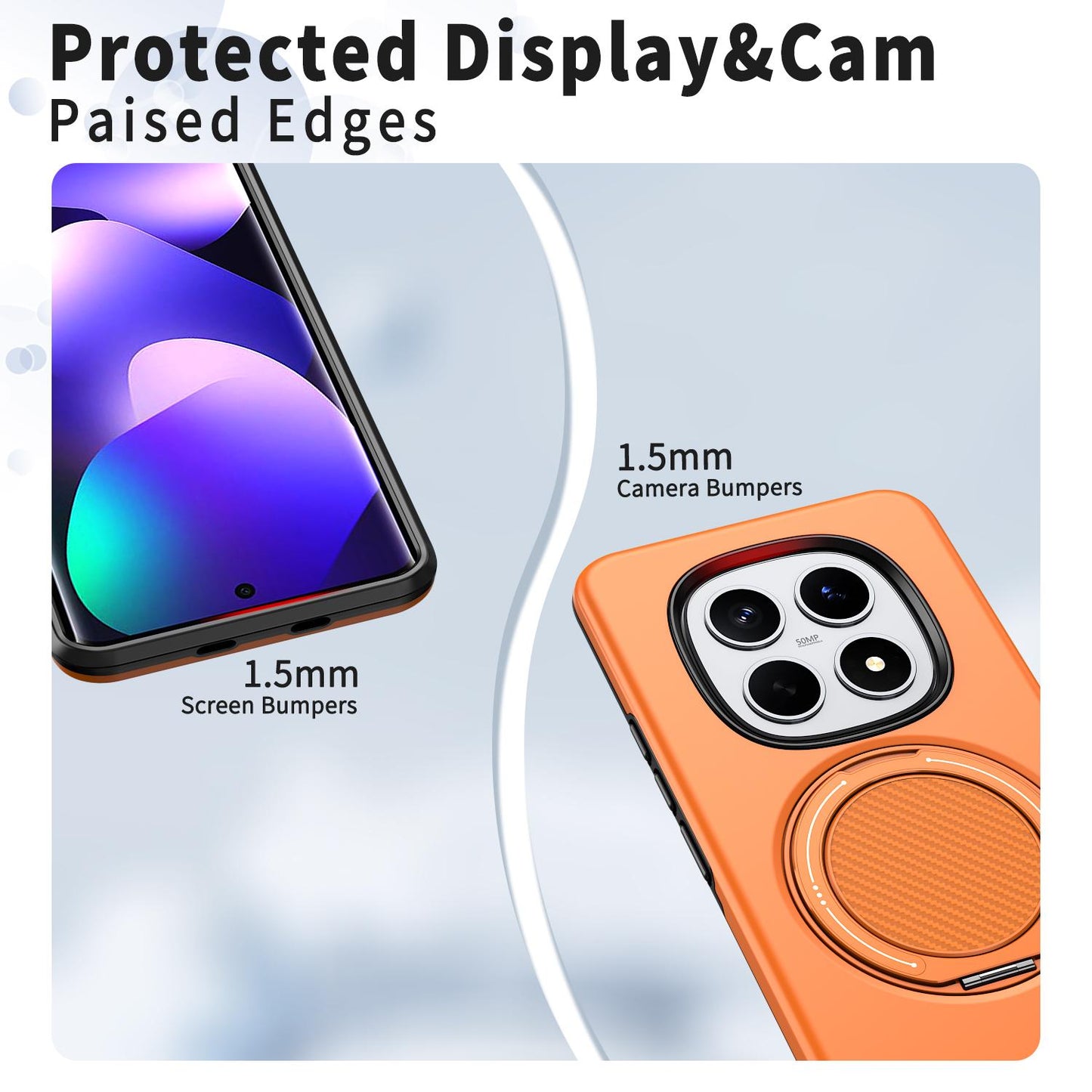 For Redmi Note15 4G / 5G Global 164mm Kalebol Magnetic MagSafe Rotation Holder PC Phone Case(Orange)
