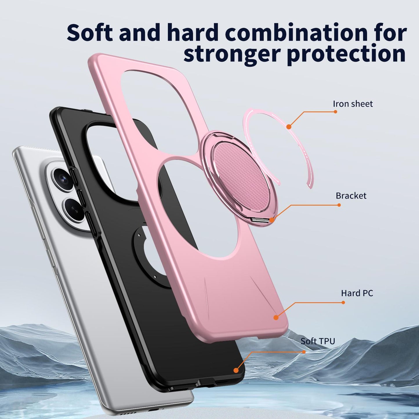 For Redmi Note15 4G / 5G Global 164mm Kalebol Magnetic MagSafe Rotation Holder PC Phone Case(Pink)