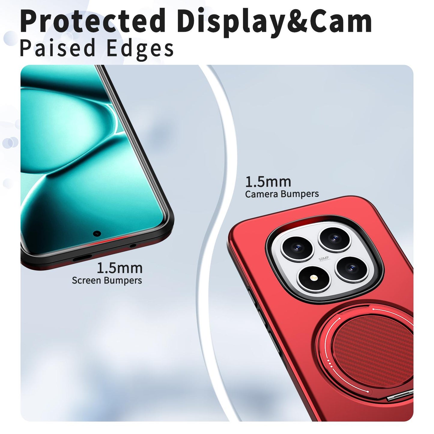 For Redmi Note15 Pro+ 5G Global 163.3mm Kalebol Magnetic MagSafe Rotation Holder PC Phone Case(Red)