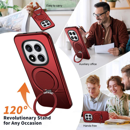 For Redmi Note15 Pro+ 5G Global 163.3mm Kalebol Magnetic MagSafe Rotation Holder PC Phone Case(Red)