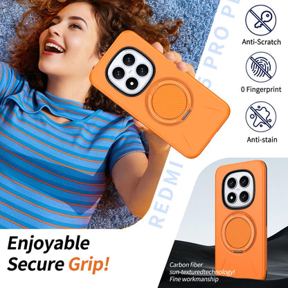 For Redmi Note15 Pro+ 5G Global 163.3mm Kalebol Magnetic MagSafe Rotation Holder PC Phone Case(Orange)