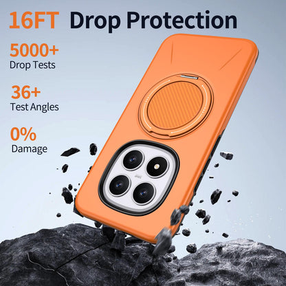 For Redmi Note15 Pro+ 5G Global 163.3mm Kalebol Magnetic MagSafe Rotation Holder PC Phone Case(Orange)