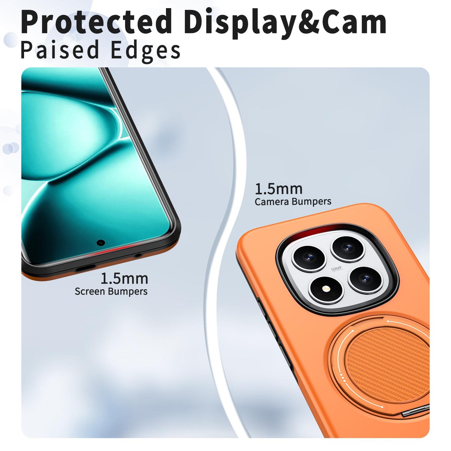 For Redmi Note15 Pro+ 5G Global 163.3mm Kalebol Magnetic MagSafe Rotation Holder PC Phone Case(Orange)