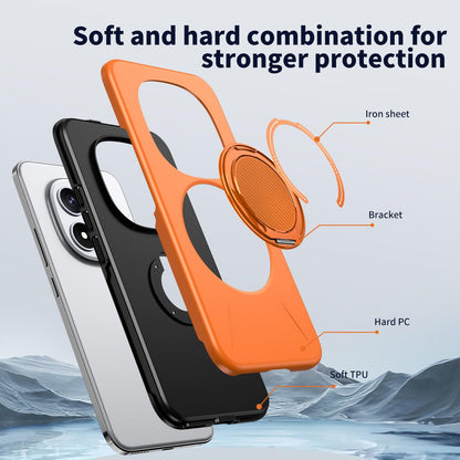 For Redmi Note15 Pro+ 5G Global 163.3mm Kalebol Magnetic MagSafe Rotation Holder PC Phone Case(Orange)