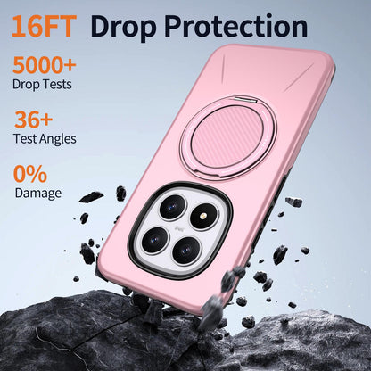 For Redmi Note15 Pro+ 5G Global 163.3mm Kalebol Magnetic MagSafe Rotation Holder PC Phone Case(Pink)