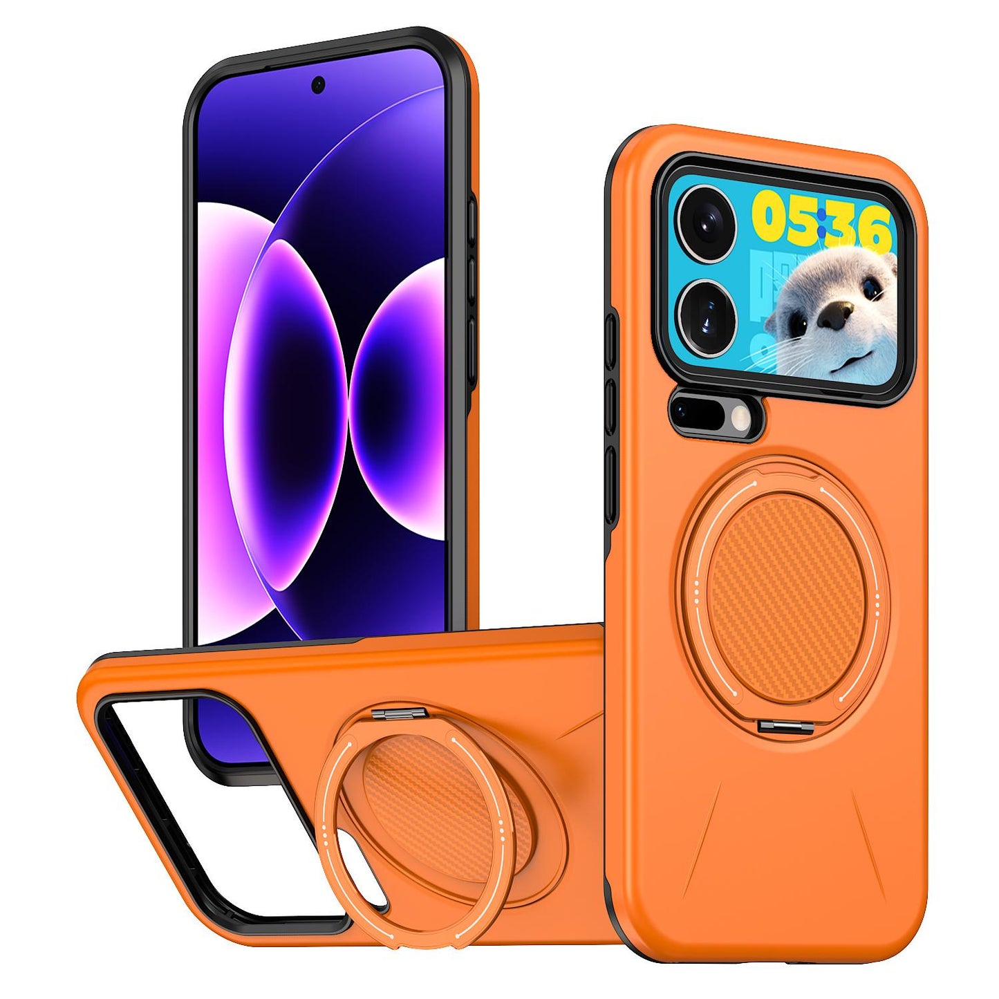 For Xiaomi 17 Pro Max Kalebol Magnetic MagSafe Rotation Holder PC Phone Case(Orange)