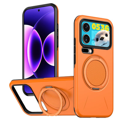 For Xiaomi 17 Pro Max Kalebol Magnetic MagSafe Rotation Holder PC Phone Case(Orange)