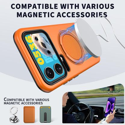 For Xiaomi 17 Pro Max Kalebol Magnetic MagSafe Rotation Holder PC Phone Case(Orange)