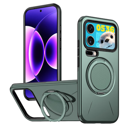 For Xiaomi 17 Pro Max Kalebol Magnetic MagSafe Rotation Holder PC Phone Case(Grey Green)