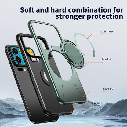 For Xiaomi 17 Pro Max Kalebol Magnetic MagSafe Rotation Holder PC Phone Case(Grey Green)