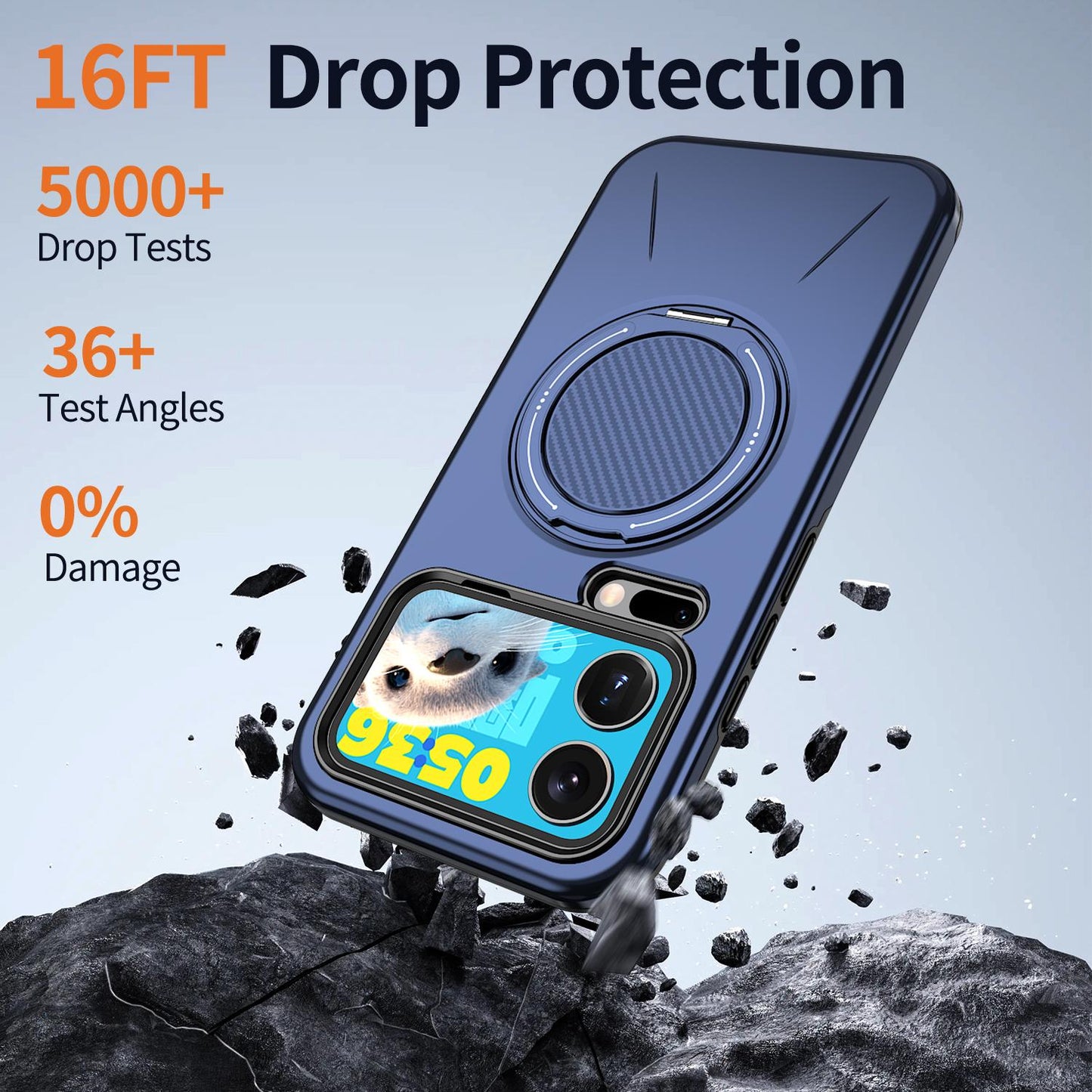 For Xiaomi 17 Pro Max Kalebol Magnetic MagSafe Rotation Holder PC Phone Case(Blue)