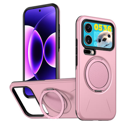 For Xiaomi 17 Pro Max Kalebol Magnetic MagSafe Rotation Holder PC Phone Case(Pink)
