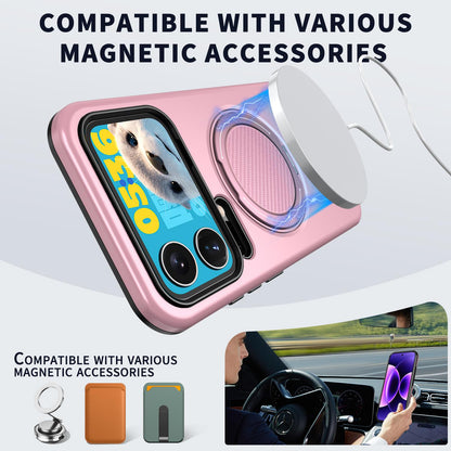 For Xiaomi 17 Pro Max Kalebol Magnetic MagSafe Rotation Holder PC Phone Case(Pink)