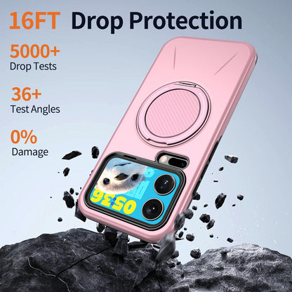 For Xiaomi 17 Pro Max Kalebol Magnetic MagSafe Rotation Holder PC Phone Case(Pink)
