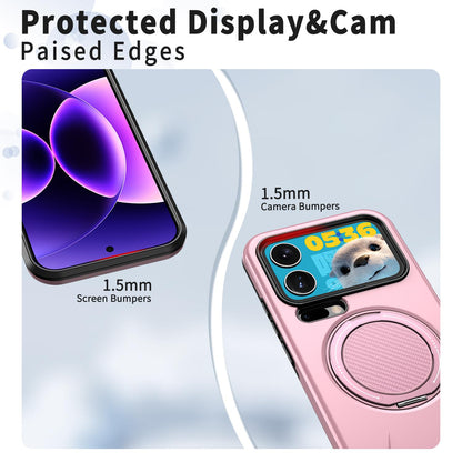 For Xiaomi 17 Pro Max Kalebol Magnetic MagSafe Rotation Holder PC Phone Case(Pink)