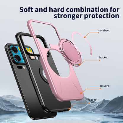 For Xiaomi 17 Pro Max Kalebol Magnetic MagSafe Rotation Holder PC Phone Case(Pink)