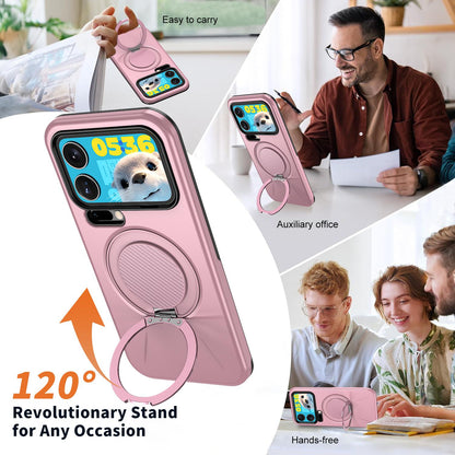 For Xiaomi 17 Pro Max Kalebol Magnetic MagSafe Rotation Holder PC Phone Case(Pink)