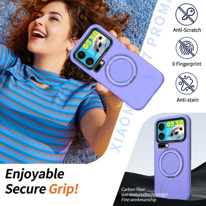 For Xiaomi 17 Pro Max Kalebol Magnetic MagSafe Rotation Holder PC Phone Case(Lilac)