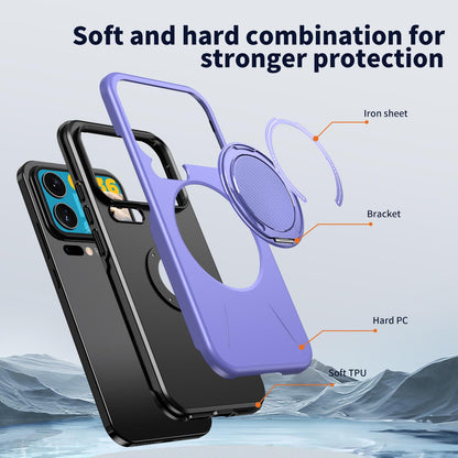 For Xiaomi 17 Pro Max Kalebol Magnetic MagSafe Rotation Holder PC Phone Case(Lilac)