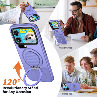 For Xiaomi 17 Pro Max Kalebol Magnetic MagSafe Rotation Holder PC Phone Case(Lilac)