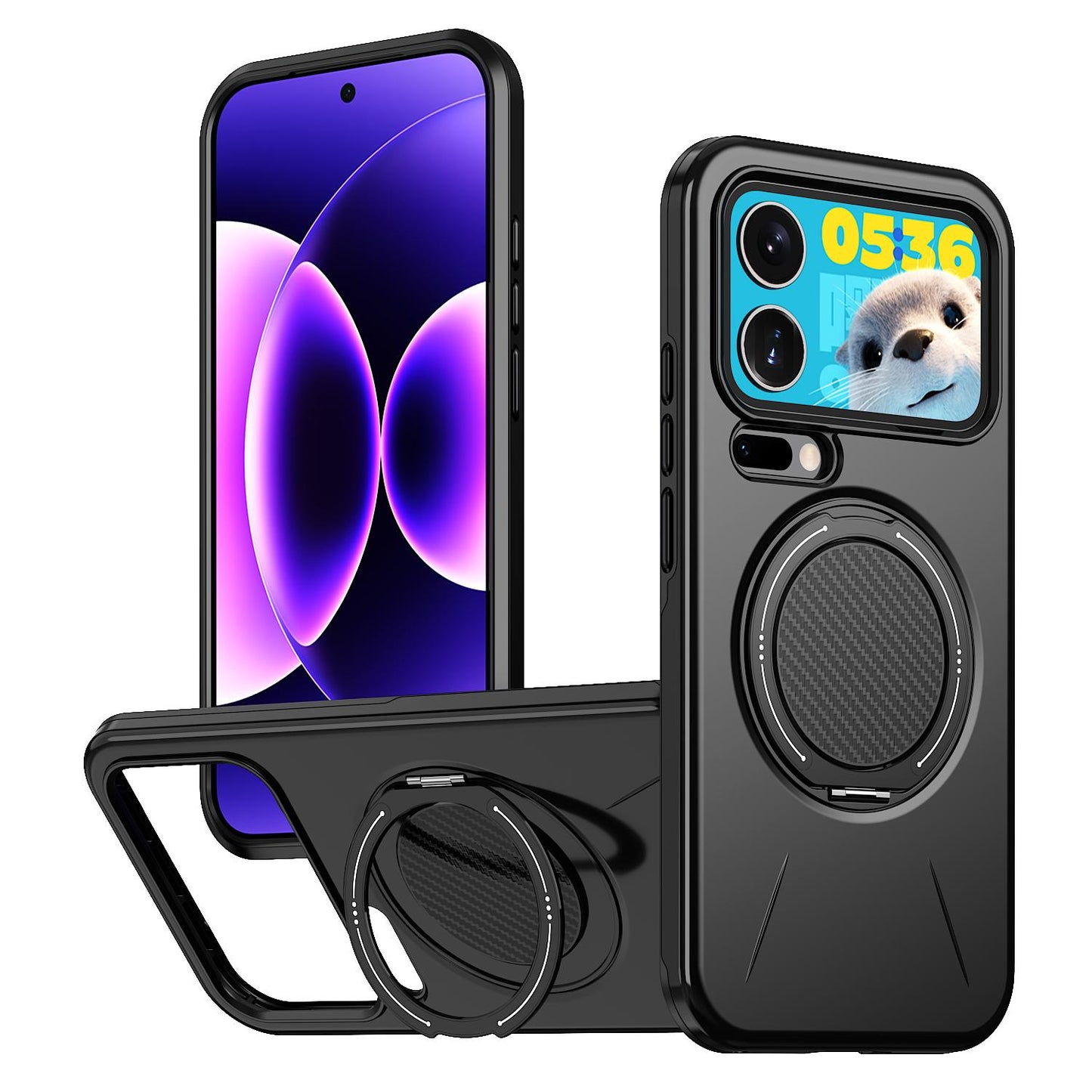 For Xiaomi 17 Pro Kalebol Magnetic MagSafe Rotation Holder PC Phone Case(Black)