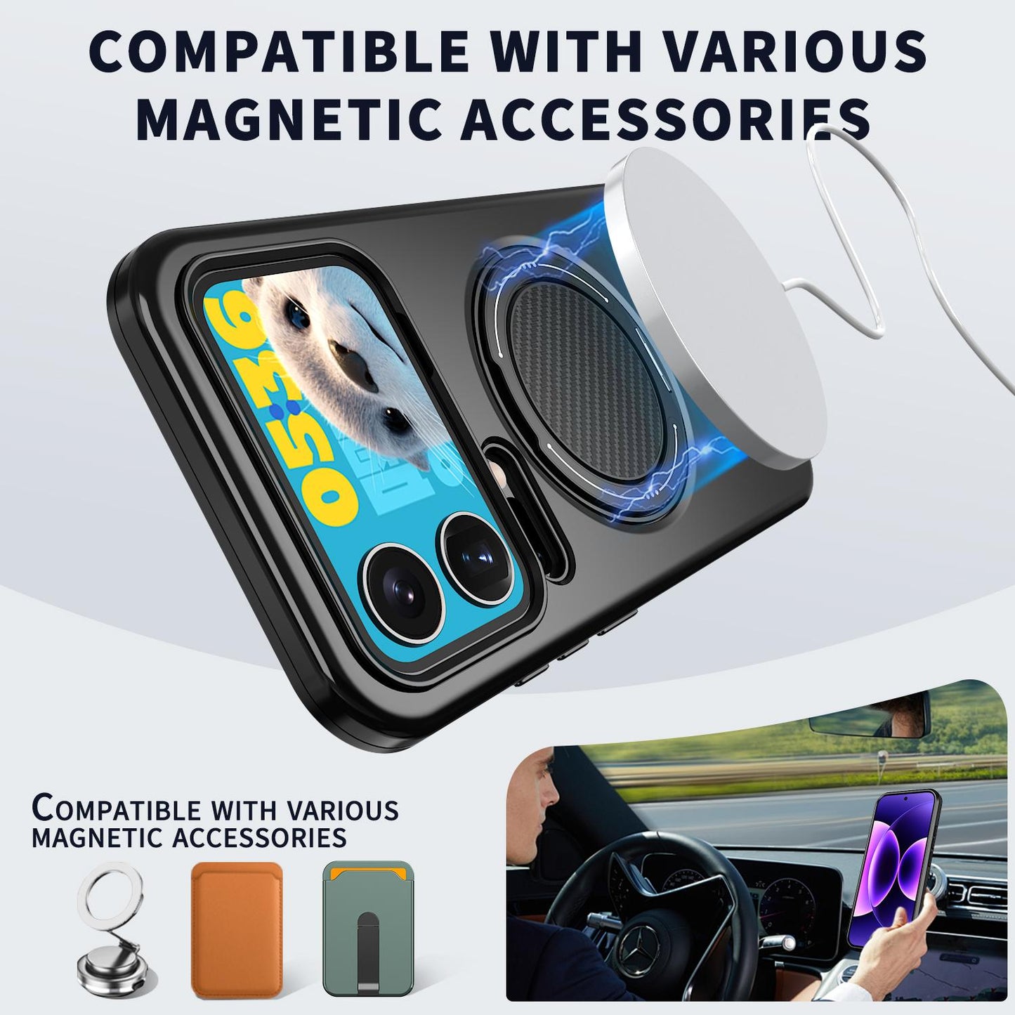 For Xiaomi 17 Pro Kalebol Magnetic MagSafe Rotation Holder PC Phone Case(Black)