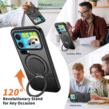For Xiaomi 17 Pro Kalebol Magnetic MagSafe Rotation Holder PC Phone Case(Black)