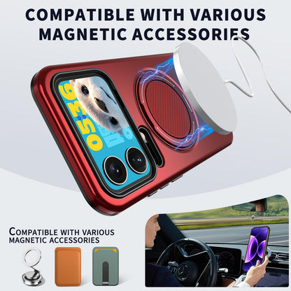 For Xiaomi 17 Pro Kalebol Magnetic MagSafe Rotation Holder PC Phone Case(Red)