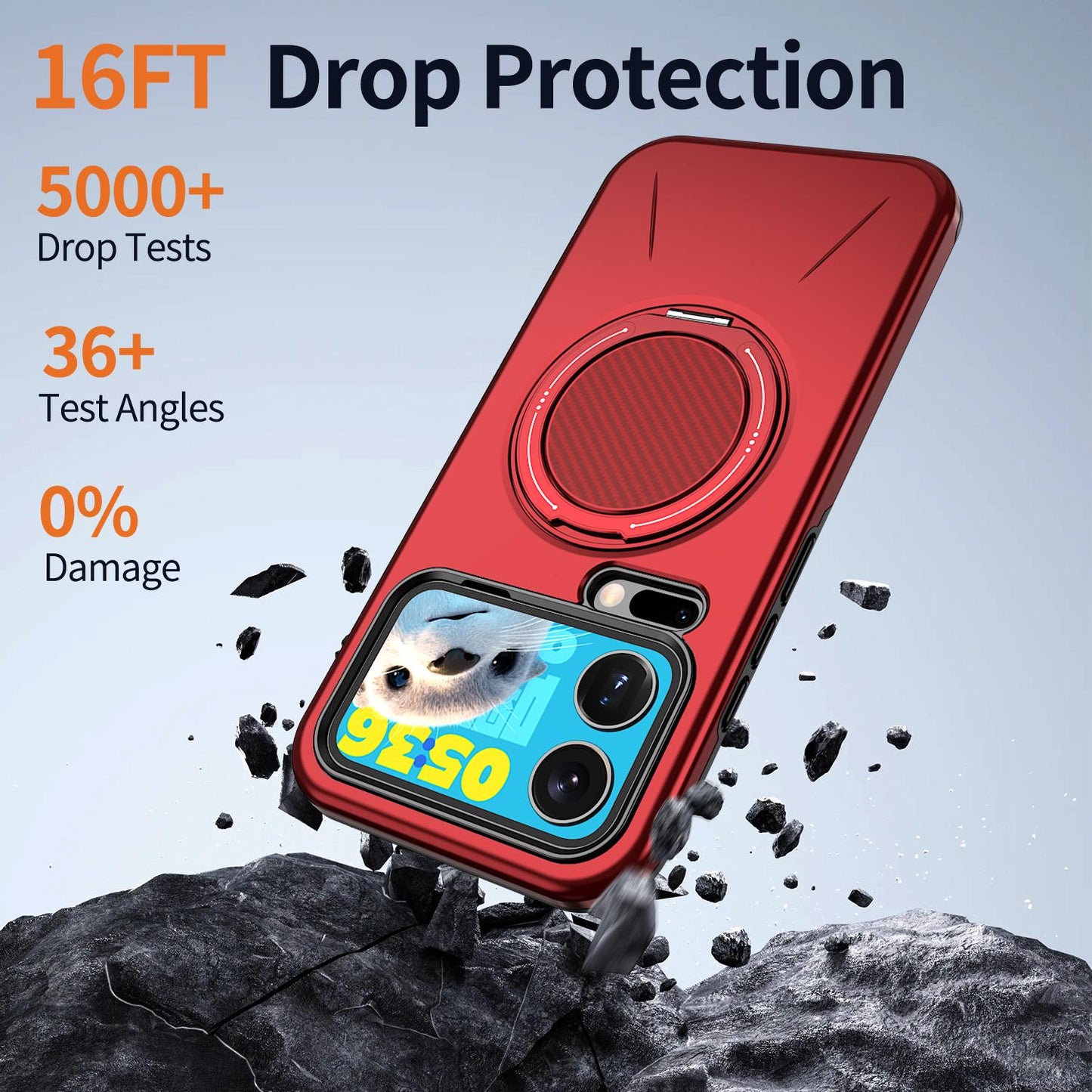 For Xiaomi 17 Pro Kalebol Magnetic MagSafe Rotation Holder PC Phone Case(Red)