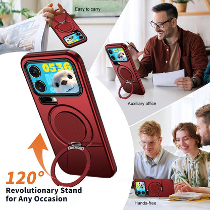 For Xiaomi 17 Pro Kalebol Magnetic MagSafe Rotation Holder PC Phone Case(Red)
