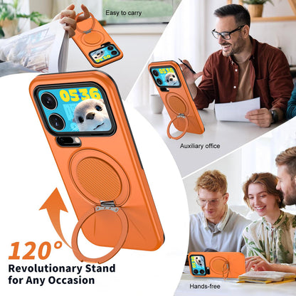 For Xiaomi 17 Pro Kalebol Magnetic MagSafe Rotation Holder PC Phone Case(Orange)