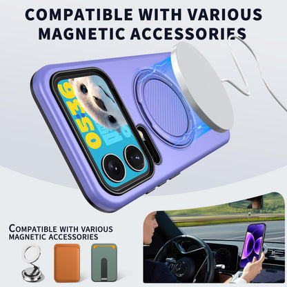For Xiaomi 17 Pro Kalebol Magnetic MagSafe Rotation Holder PC Phone Case(Lilac)