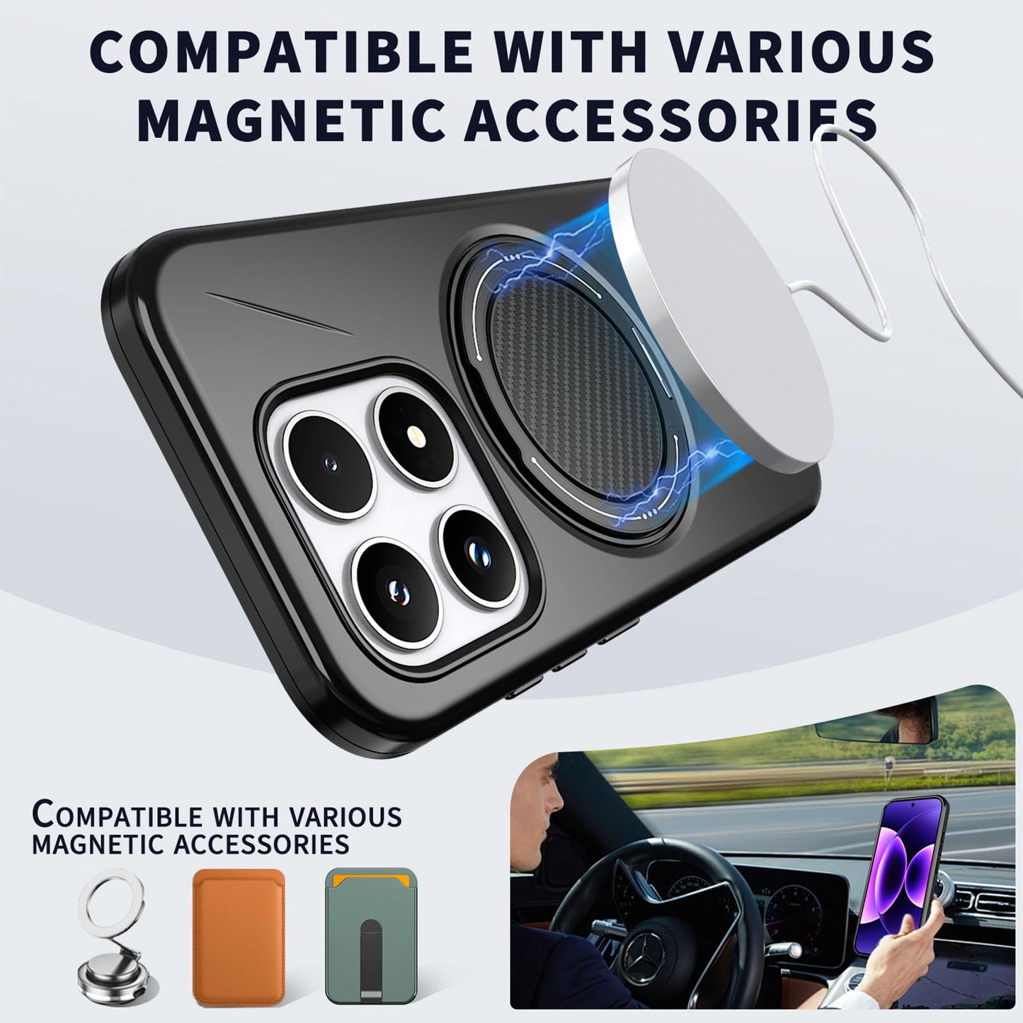 For Xiaomi 17 Kalebol Magnetic MagSafe Rotation Holder PC Phone Case(Black)