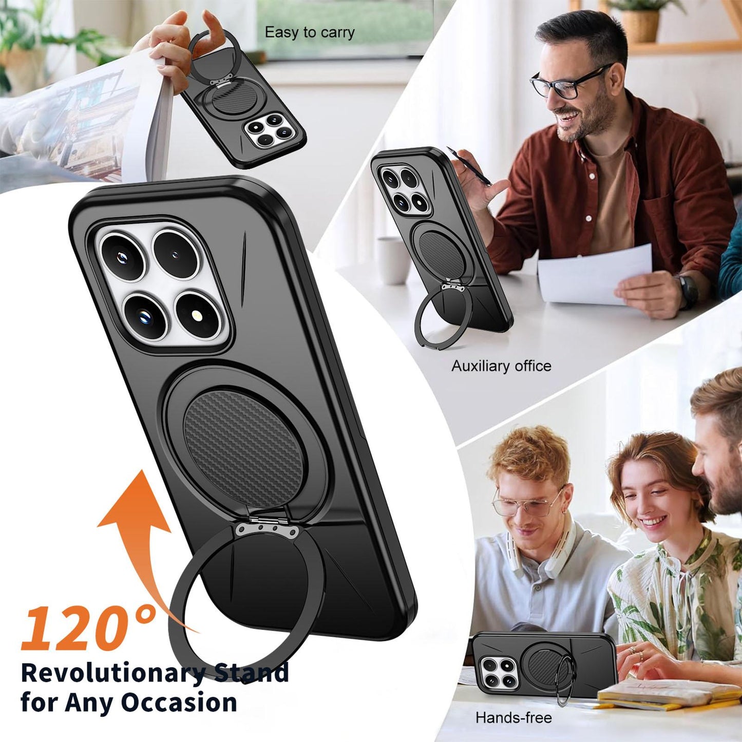 For Xiaomi 17 Kalebol Magnetic MagSafe Rotation Holder PC Phone Case(Black)