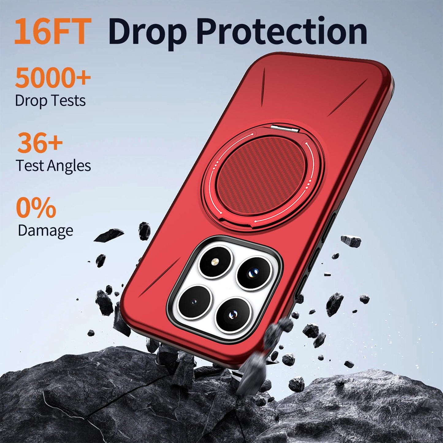 For Xiaomi 17 Kalebol Magnetic MagSafe Rotation Holder PC Phone Case(Red)