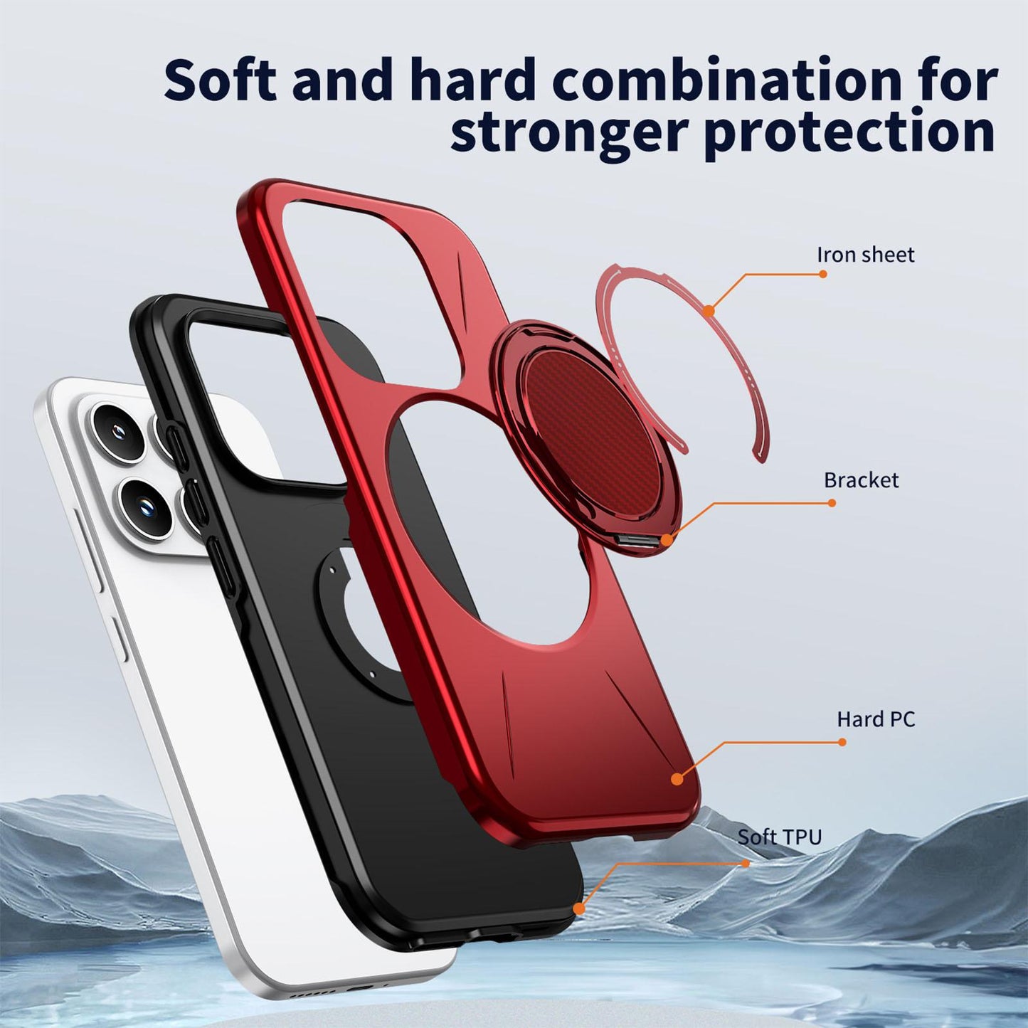 For Xiaomi 17 Kalebol Magnetic MagSafe Rotation Holder PC Phone Case(Red)