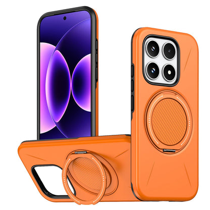 For Xiaomi 17 Kalebol Magnetic MagSafe Rotation Holder PC Phone Case(Orange)