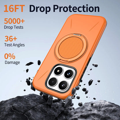 For Xiaomi 17 Kalebol Magnetic MagSafe Rotation Holder PC Phone Case(Orange)