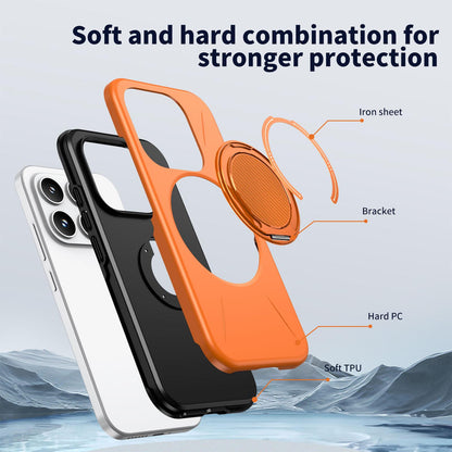 For Xiaomi 17 Kalebol Magnetic MagSafe Rotation Holder PC Phone Case(Orange)