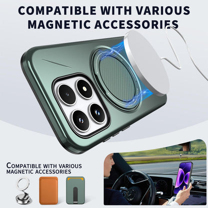 For Xiaomi 17 Kalebol Magnetic MagSafe Rotation Holder PC Phone Case(Grey Green)