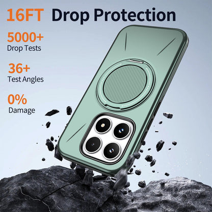For Xiaomi 17 Kalebol Magnetic MagSafe Rotation Holder PC Phone Case(Grey Green)