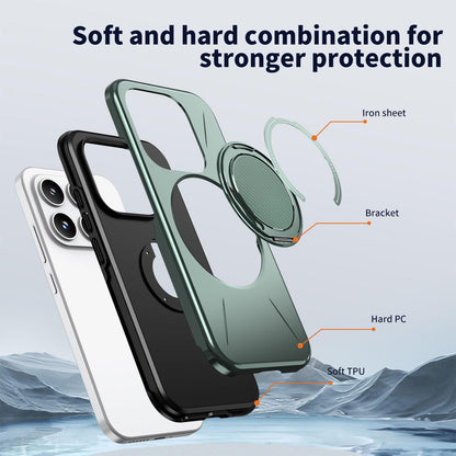 For Xiaomi 17 Kalebol Magnetic MagSafe Rotation Holder PC Phone Case(Grey Green)