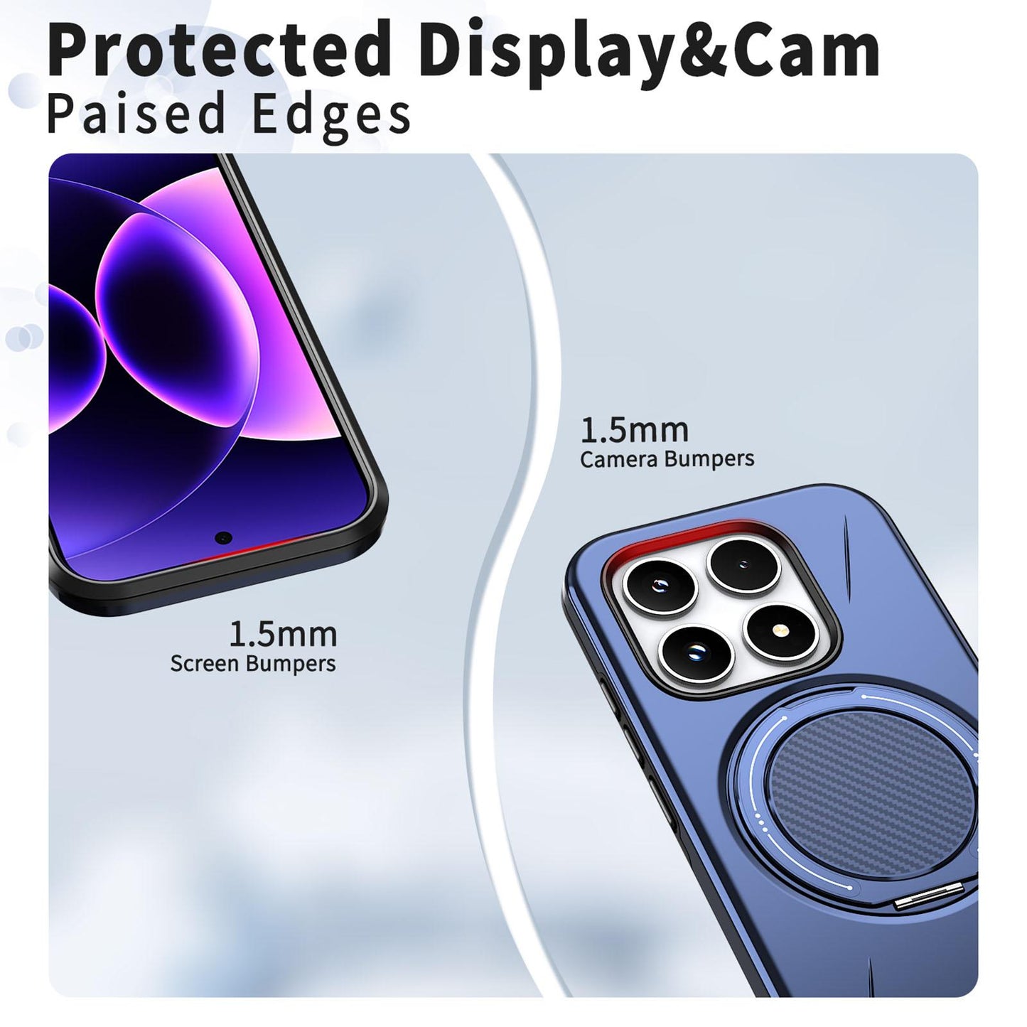 For Xiaomi 17 Kalebol Magnetic MagSafe Rotation Holder PC Phone Case(Blue)
