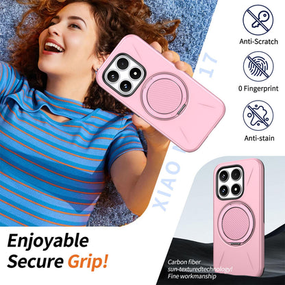 For Xiaomi 17 Kalebol Magnetic MagSafe Rotation Holder PC Phone Case(Pink)