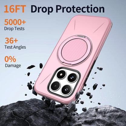 For Xiaomi 17 Kalebol Magnetic MagSafe Rotation Holder PC Phone Case(Pink)