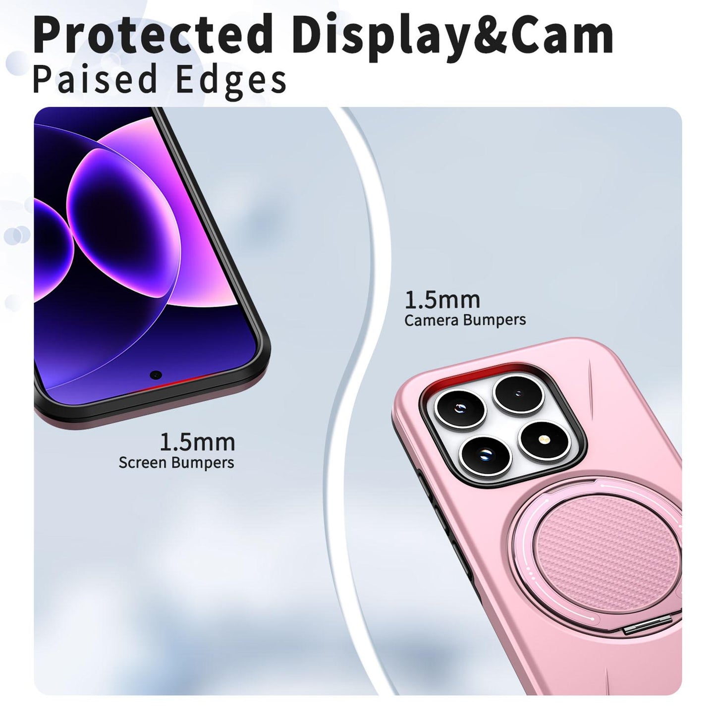 For Xiaomi 17 Kalebol Magnetic MagSafe Rotation Holder PC Phone Case(Pink)