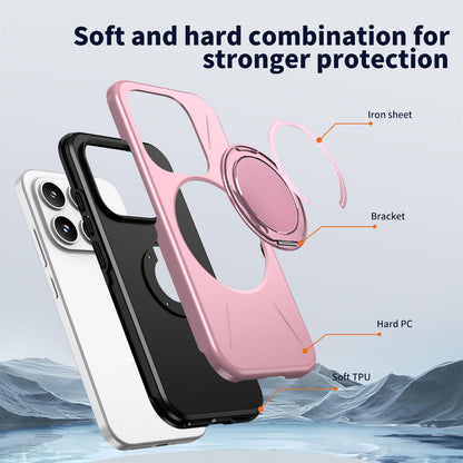 For Xiaomi 17 Kalebol Magnetic MagSafe Rotation Holder PC Phone Case(Pink)